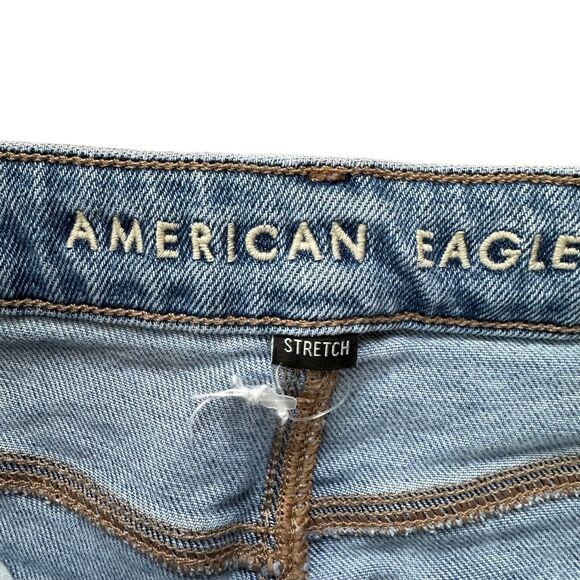 American Eagle Mom Jeans Distressed Denim Size 12 Regular - Picture 9 of 12